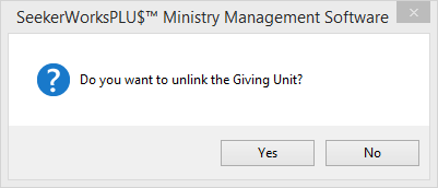 Screenshot for 'Unlink A Giving Unit?'